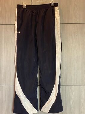 UA Under Armour Icon Crinkle Women's Pants Medium Black / Stone
